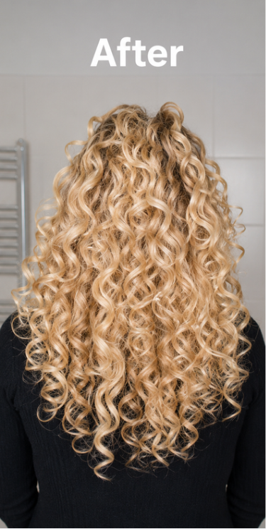 After — curly hair routine Dubai