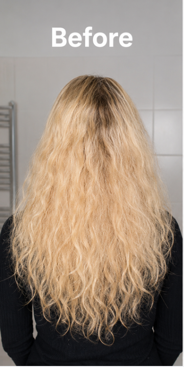 Before — curly hair routine Dubai